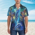 thumbnail image 4 of Daiia Colorful Winged Dolphin Hawaiian Shirt for Men Gentle Cotton Regular Short Sleeve Casual-XX-Large, 4 of 9