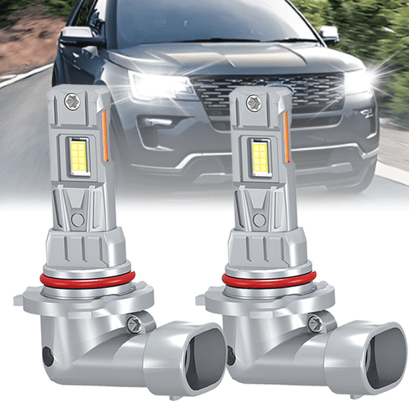 ROADSUN For Ford Explorer 2016-2018 LED Headlight Bulbs, 9005 High/Low Beam, Pack of 2, 6000K Cool White, Plug and Play
