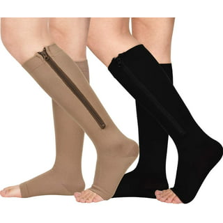 TheraMagic Zipper Compression Socks for Men & Women, 20-30mmHg