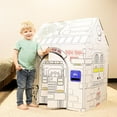 thumbnail image 2 of Easy Playhouse Police and Fire Station - Kids Art & Craft for Indoor & Outdoor Fun – Decorate & Personalize The Cardboard Fort, 32" X 26. 5" X 40. 5" Age 3+, 2 of 7