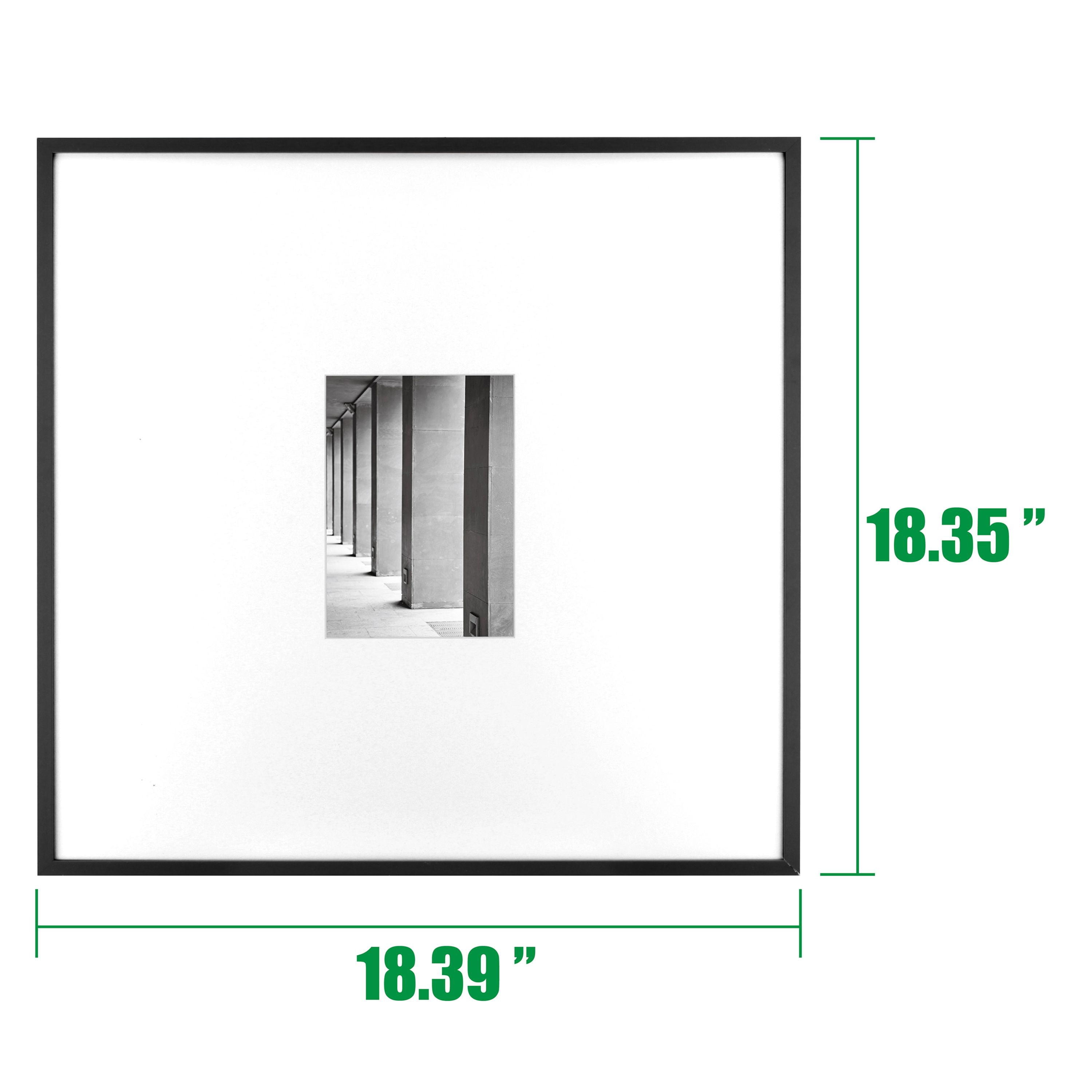 (2 pack) Better Homes & Gardens 18x18 Matted to 5x7 Metal Gallery Wall Picture Frame, Black