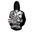 thumbnail image 4 of Ropa de otoño para hombre Sudadera con capucha informal para hombre Sudadera con capucha con cremallera con estampado de monstruos y criaturas exóticas Sudadera moderna y versátil, 4 of 5