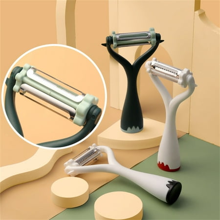 

Hexiuwan Multifunctional Peeler Ergonomic Design Stainless Steel 360 Degree Rotary 3-in-1 Food Parer for Kitchen