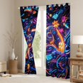 thumbnail image 3 of jejeloiu Gamepad Gamer Black Out Curtains,Modern Video Game Curtains Pack of 2 (42x63 Each),Colorful Graffiti Stripes Bedroom Curtains For Boys Kids,Luxury Bedroom Decor, 3 of 6
