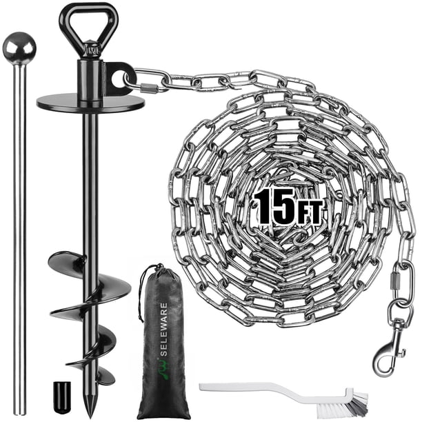 Cadena SELEWARE de acero inoxidable con forma de amarre para perros, 4,5 m