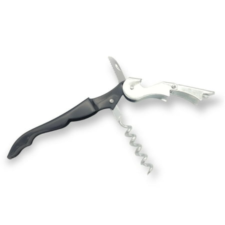 

Waiter s Corkscrew Wine Bottle Opener - Built In Cork Remover & Foil Cutter