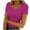 Purple, variant on Lovskoo 2024 Women's Short Sleeve Scoop Neck Ribbed Knit Casual Tops Tee Summer Slim Basic Shirts Burgundy L