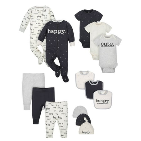 Wonder Nation Baby Boy or Girl Gender Neutral Shower Layette Gift Set, 14-piece