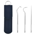 thumbnail image 2 of 3 Pcs/Set Stainless Steel Toothpicks Kit, Premium Teeth Cleaning Tools, Reusable Tooth Picks Set, Pocket Keychain Portable Metal Toothpicks Holder for Travel, 2 of 8