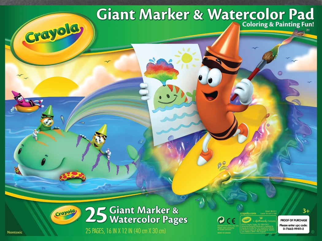Crayola Giant Marker & Watercolor Pad, 16in x 12in