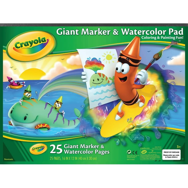 Crayola Giant Marker & Watercolor Pad, 16in x 12in