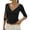 Bronze, variant on Womens 3/4 Half Sleeve Deep V Wrap Neck Cute Ruched Crop Tops Open Back Tshirt Soft Y2k Vintage Minimalist Slim Fit Tee Women Trendy Elegant Shirts Summer Beach Vacation Outfits, Light Green S