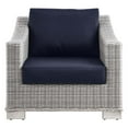 thumbnail image 6 of Modway Conway Outdoor Patio Wicker Rattan Armchair in Light Gray Navy, 6 of 8