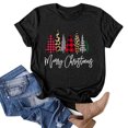 thumbnail image 1 of Fiudx Liquidación de Ofertas Flash Moda Mujer Casual Navidad Impresión Pulóver Manga Corta Camiseta Tops Blusa, 1 of 4