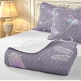 thumbnail image 4 of Erosebridal Boho Dragonfly Bed Spread Queen,Dreamy Flower Queen Coverlet Set,Lavender White,3pcs,1 Quilt and 2 Pillowcases, 4 of 7