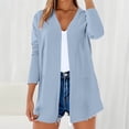 thumbnail image 2 of Yubnlvae Cotton Linen Solid Color Cardigan for Ladies - Casual & Breathable | Ladies' Casual Cotton Linen Solid Color Breathable Cardigan (Light blue | L), 2 of 9