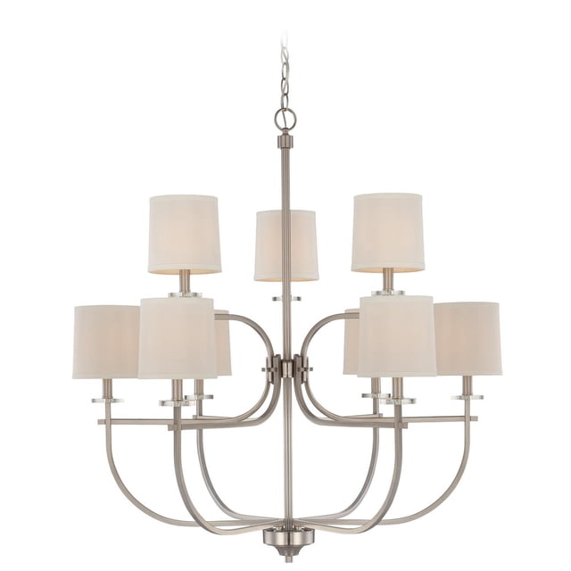 Candil - Lámpara colgante de techo Craftmade Modelo Addison 9 Luces 2 niveles Níquel cepillado