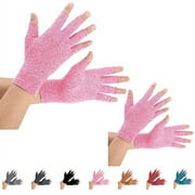 2 Pairs Arthritis Gloves, Compression Gloves for men and women (Small, Pink)