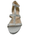 thumbnail image 5 of Christy-8 Girl's Big Kid Fashion Sparkle Rhinestone Party Bridal Platform Wedge Dress Sandals Silver Glitter 11, 5 of 7