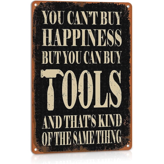 Funny Metal Sign Garage Wall Decor Grandpa's Buy Tools Workshop Decorations Gifts for Dad Mechanic Aluminium 12 x 8 Inches