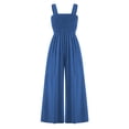 thumbnail image 3 of Monos Sin Mangas Mamelucos de pierna ancha para mujer Monos sin mangas plisados ​​de moda casual (Azul XL) Ygjytge para Mujer Azul T XL, 3 of 9
