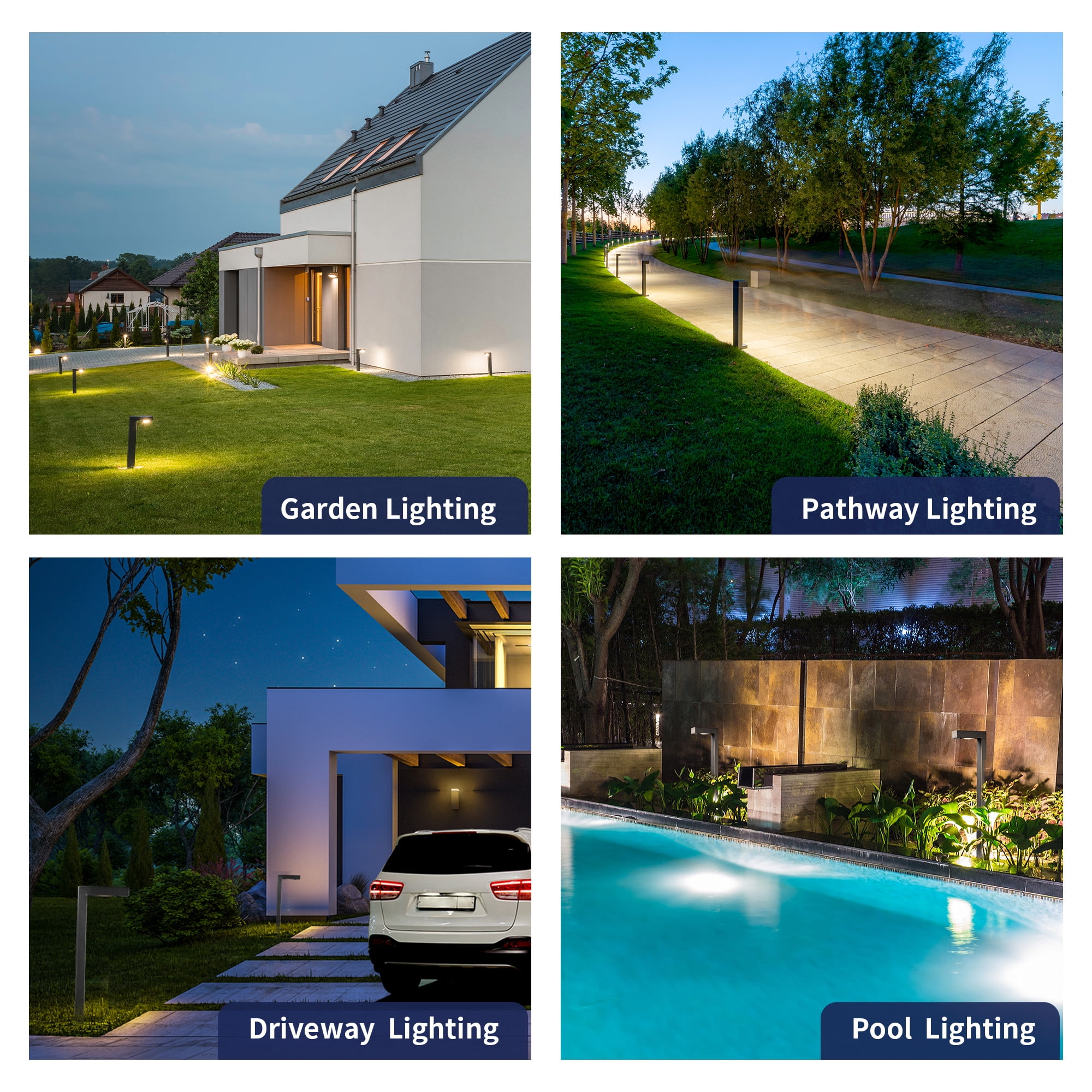 Gardenreet Brass Low Voltage Pathway Lights Black, Outdoor LED 12V Landscape Path Lights(L) for Walkway Driveway Garden Yard Without G4 Bulb(8 Pack)
