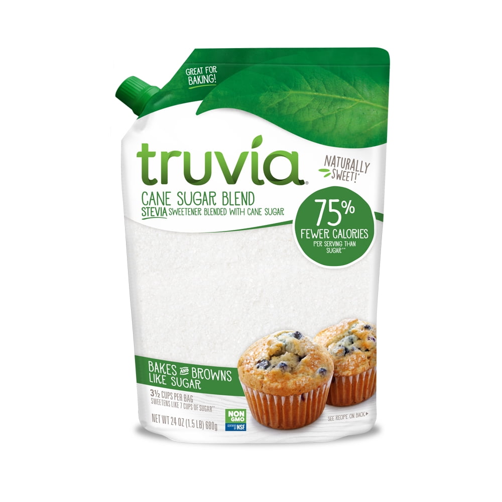 Truvia Cane Sugar Blend, Mix of Stevia Sweetener and Cane Sugar (24 oz