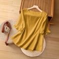 thumbnail image 6 of KyCheLot Short Sleeve T-Shirts for Women Plus Size Round Neck Solid Color T-Shirts Casual Summer Walking Tops, 6 of 8