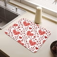 thumbnail image 5 of Dish Drying Mat, Valentine Doodle Hearts 19.5x12inch Absorbent Coffee Mat,Non-slip Rubber Backed,Easy Clean,Hide Stain Kitchen Pad for Kitchen Counter,Coffee Bar,Sink, 5 of 6