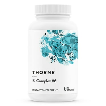THORNE B-Complex #6 - Vitamin B Complex with Active Forms of Essential B Vitamins and Extra B6 - 60 Capsules