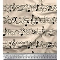 thumbnail image 1 of Soimoi White Modal Satin Fabric Notes Musical Instrument Decor Fabric Printed Yard 42 Inch Wide, 1 of 3