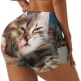 thumbnail image 2 of Fotbe Playful Cat Seamless Shorts, Womens Workout Shorts High Waist Stretch Booty Short for Gym/Yoga/Running/Biking-, 2 of 9