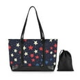 thumbnail image 7 of FORMRS Canvas Laptop Tote Bag for Women with 15.6" Computer Compartments Shoulder Handbag, Red Starry Pattern, 7 of 7