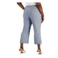 thumbnail image 2 of CALVIN KLEIN Womens Blue Zippered Pocketed Hook And Bar Closure Crop Wear To Work Wide Leg Pants Plus 24W, 2 of 5