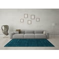thumbnail image 3 of Ahgly Company Machine Washable Indoor Rectangle Abstract Turquoise Blue Contemporary Area Rugs, 3' x 5', 3 of 4