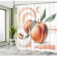 thumbnail image 2 of Ambesonne Peach Shower Curtain, Fruits on Simplistic Shapes, 69"Wx84"L, Salmon White and Reseda Green, 2 of 4