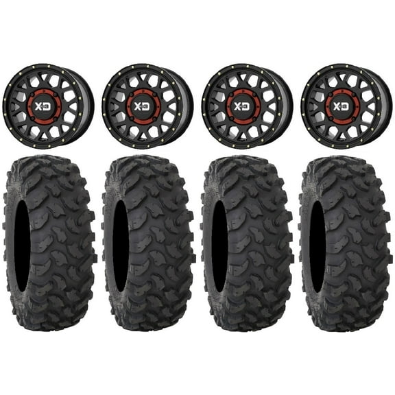 KS135 Grenade Black 15" Wheels 30" XTR370 Tires Polaris RZR XP 1000 / PRO XP / Ranger XP 900/1000