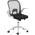 thumbnail image 5 of IPKIG Foldable Office Chair - Home Office Desk Chairs with Wheels and Flip-Up Arms - Ergonomic Backrest Mesh Computer Chair Adjustable Swivel Rolling Home Executive (White), 5 of 8