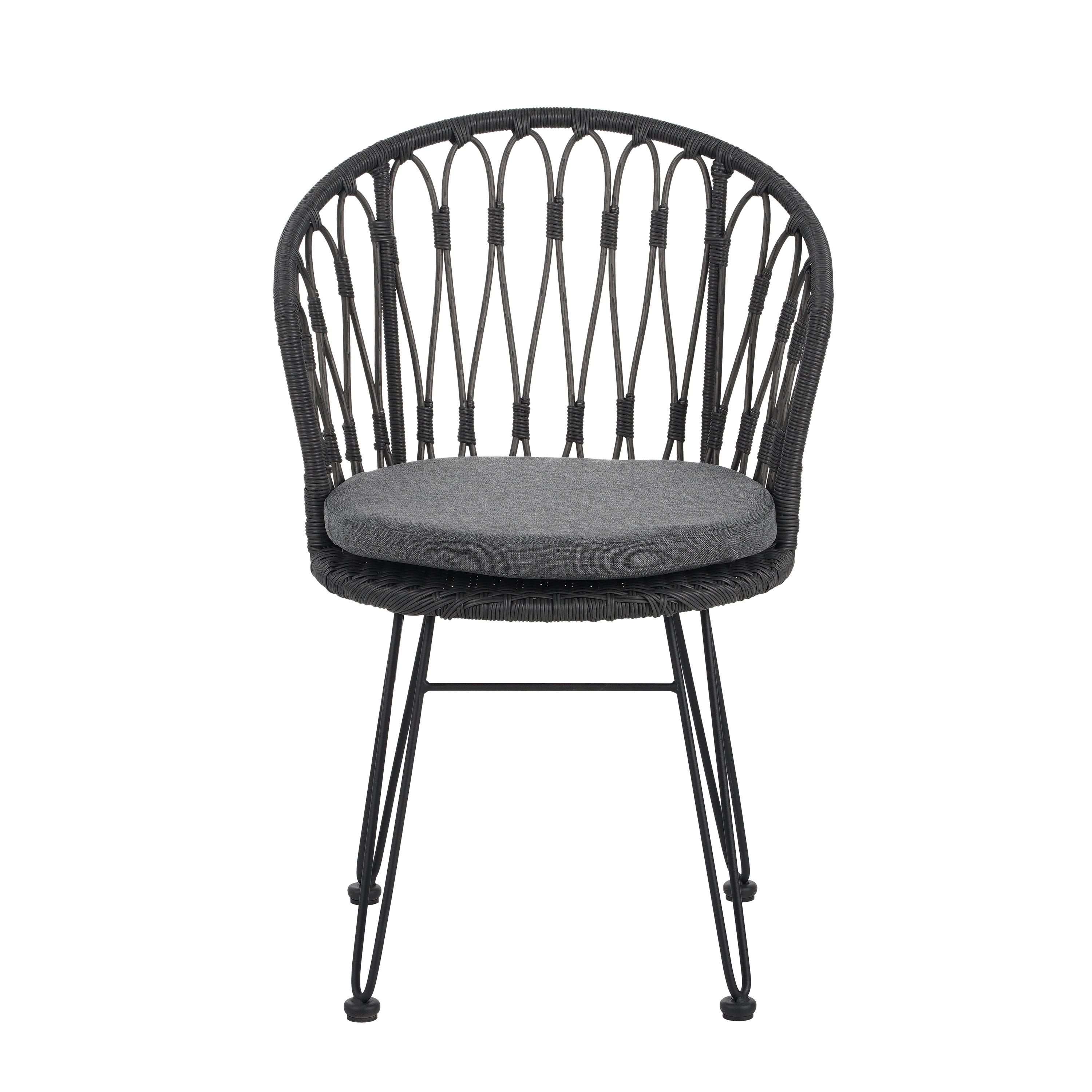 Euroco TAVON CHAIR,2PCS with 2 Cushions,Gray