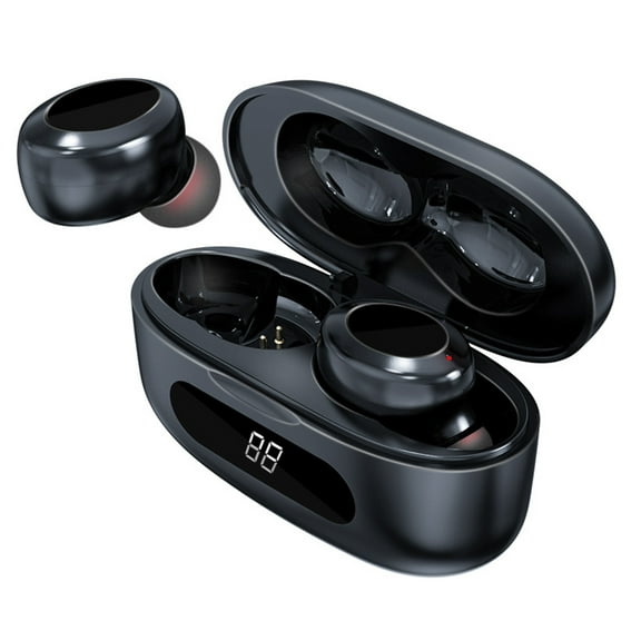 LSLJS Wireless Earbuds,Bluetooth Headphones with Digital Display Charging Case,Waterproof In-Ear Earphones,Noise Cancelling Ergonomic Design Long Range Touch Operation Headset Christmas Gifts