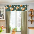 thumbnail image 3 of Yayeee Kitchen Valance Rod Pocket 54" x 18" Living Room Window Curtain, Green Floral Orange, 3 of 6