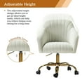 thumbnail image 4 of Velvet Home Office Desk Chair Rolling Vanity Armchair Computer Swivel Chairs Adjustable Adult Ivory, 4 of 12
