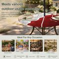 thumbnail image 6 of Round Outdoor Tablecloth with Umbrella Hole and Zipper, Red Coastal Beach Tablecloth with Elastic Waterproof, Farmhouse Abstract Ocean Waves Striped Patio Table Covers for 45" - 54" Pool Tables, 6 of 9