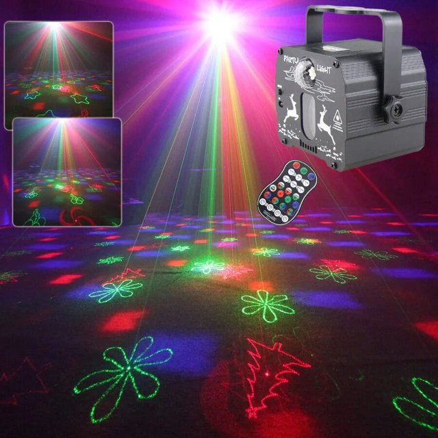 ESHINY-proyector de estrellas láser, dispositivo 2 en 1 R & G pequeño, 60 patrones, para DJ, baile, discoteca, Bar, bola mágica, LED, fiesta de Navidad, escenario, efecto de luz, espectáculo Y10