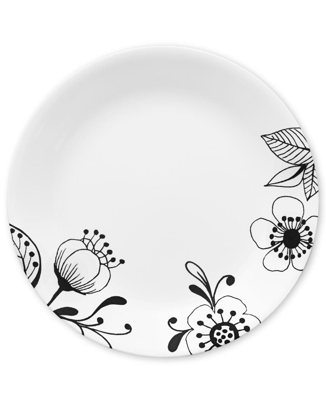 Ensemble de 12 pièces Corelle Floral Noir