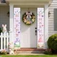 thumbnail image 6 of POLISE Spaces Easter Couplets Banner with Eggs Rabbits, 70.9 Inch Long Spring Festive Door Hanging Decor, Polyester Fabric Party Backdrop for Home Porch Mantel Wall Photo Booth Decoration, 6 of 6