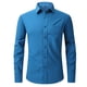 thumbnail image 4 of pstuiky camisas de manga larga para hombre, Camisas casuales de moda para hombre con botones y cuello vuelto de tela elástica sólida Tops de hombre s, 4 of 4