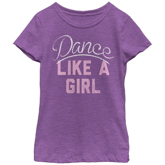 Girl's CHIN UP Dance Like a Girl Graphic Tee Purple Berry X Large
