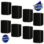 Theater Solutions TS425ODB Indoor or Outdoor Speakers Weatherproof Mountable Black 4 Pair Pack