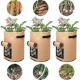 thumbnail image 2 of Paquete de 3 bolsas para plantas, bolsas En P, bolsas para plantas no tejidas, bolsas para patatas, bolsas para plantas con Ow y S, para patatas, zanahorias y tomates, 2 of 5